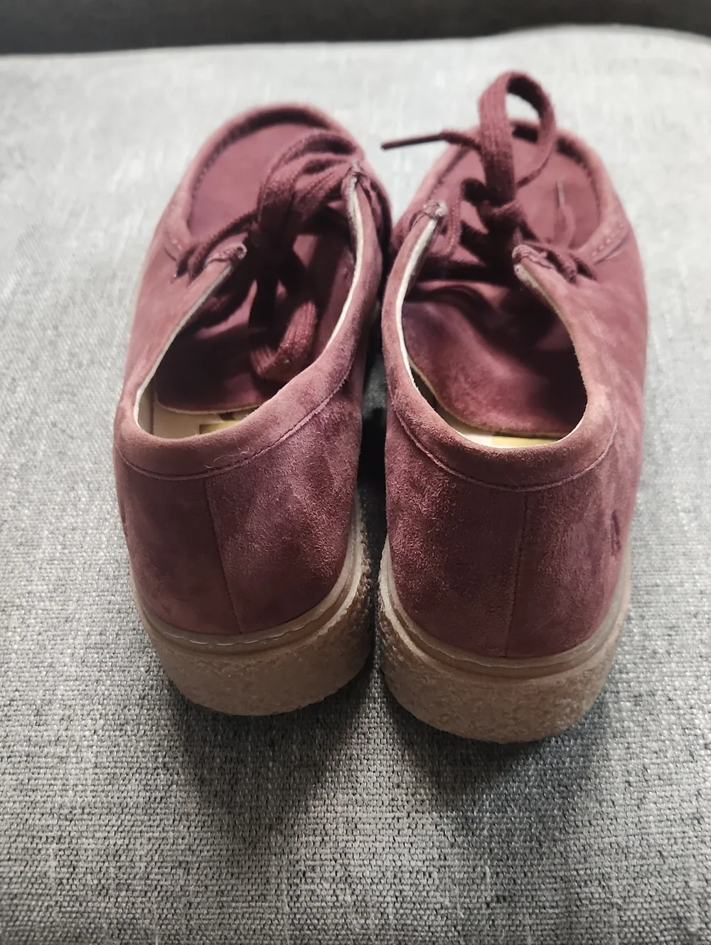 Hush Puppies Wine Suede Casual Lace-Up Platform Shoe Merlot Red 9.5